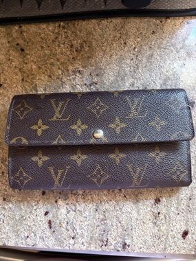 Louis Vuitton Monogram Canvas Continental Wallet in Brown and Gold